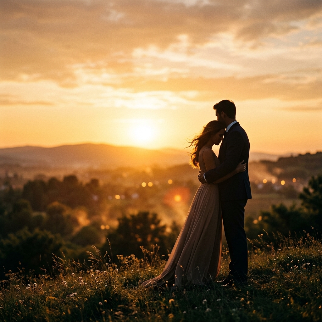Karim and Sahar at sunset